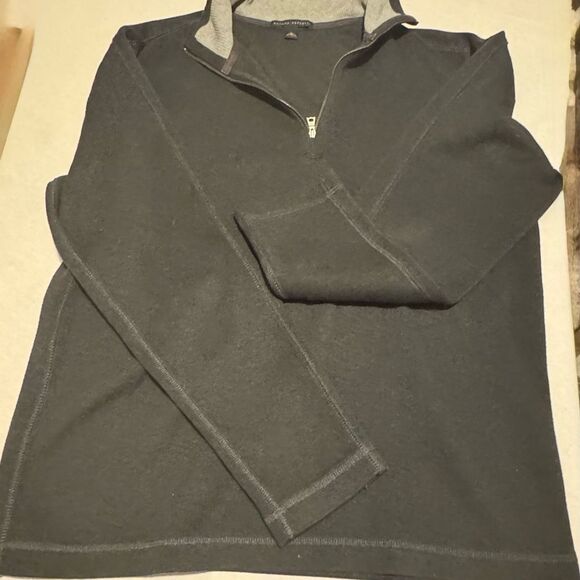 BANANA REPUBLIC Men's LARGE Gray 1/4 zipper Sweater business casual - Picture 3 of 8